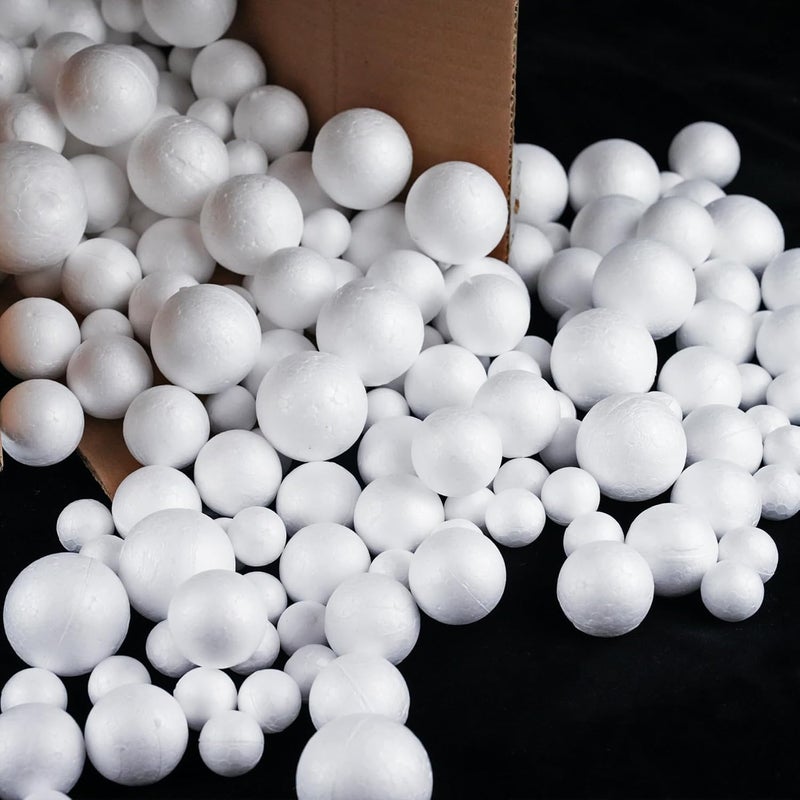 EVER SHINE 240 Pack Craft Foam Ball, White Smooth Craft Foam Polystyrene Balls for DIY Craft and Art School Project Sizes: .8’’, 1.2’’, 1.6’’, 2’’ - Image 3